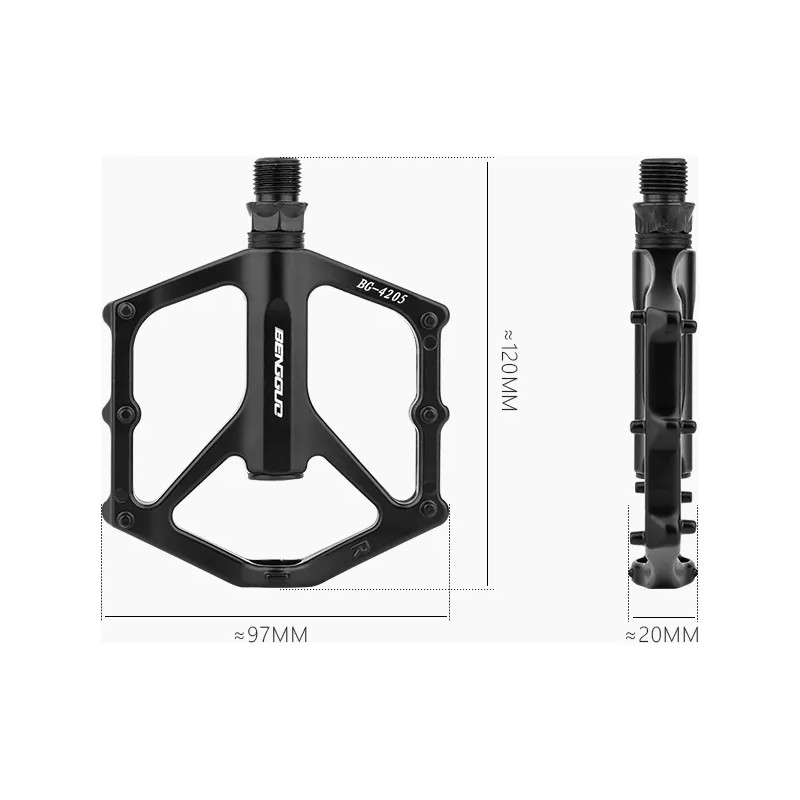 Pedal De Bicicleta Mtb Para Montaña Antideslizante Aluminio Negro