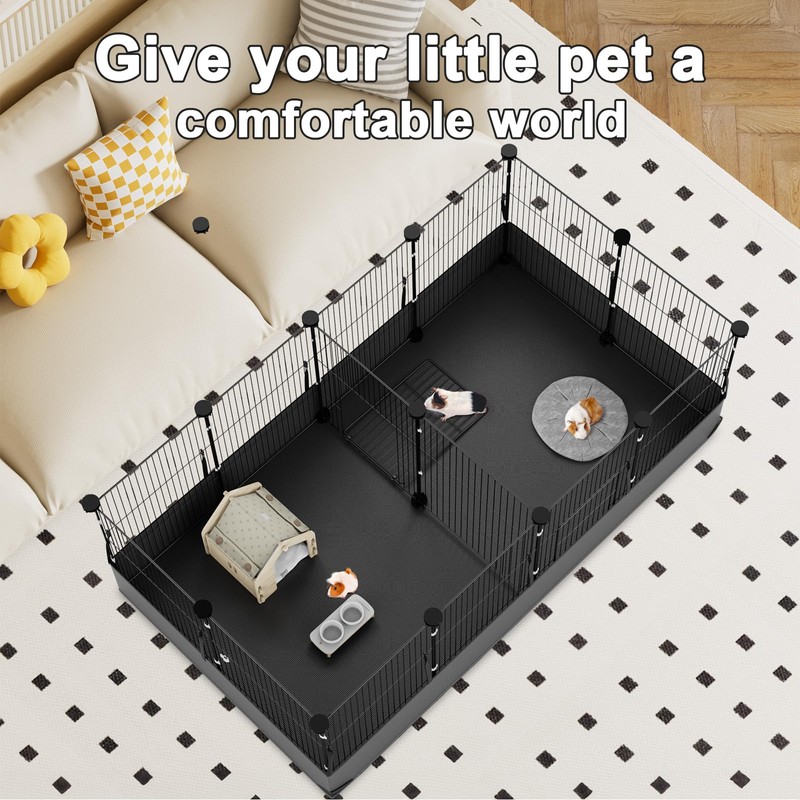 Tresbro Guinea Pig Cage with Waterproof PVC Bottom Liner &