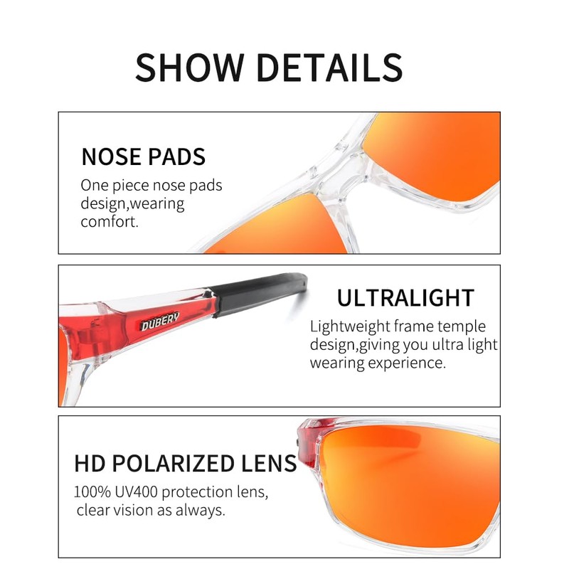 HGDGears Sports Polarized Sunglasses for Men UV400 Protection Sun Glasses