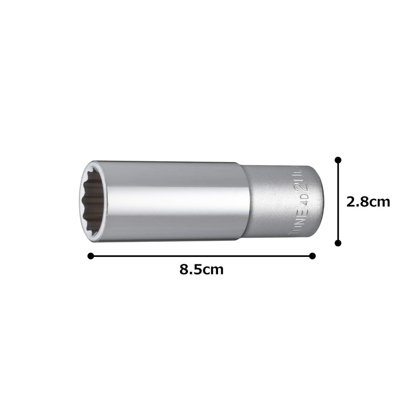 TONE Deep Socket (12 Square) 4D-20L Insertion Angle 12.7 mm