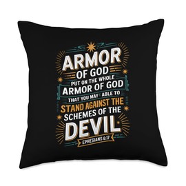 Armor Of God Ephesians 6:17 Bible Verse Tshirt Christian Throw Pillow