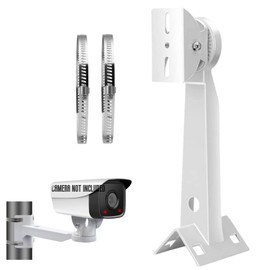 V-Fiabilidad Security Camera Corner Pole Mounting Bracket, Universal Wall Corner Mounting Bracket Holder Stand Pole Mount Adapter for Surveillance Camera with 2 Loops, Dahua Bullet and PTZ Cameras