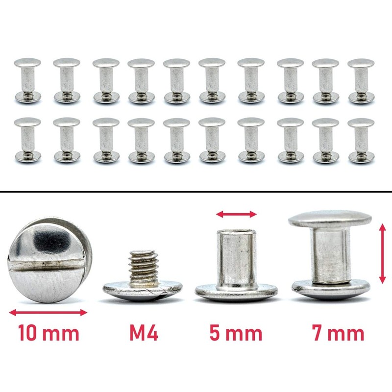 My Belt - 20 Pieces Stainless Steel Book Screws 7