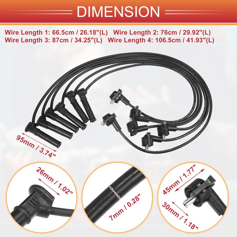 ACROPIX Car Spark Plug Coil Wire Ignition Coil Harness Cable