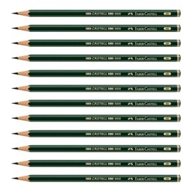 Faber-Castell pencils, Castell 9000 graphite pencils, 8B Pre-sharpened Black lead pencils for sketch, shading, drawing, artist - box of 12 (8B)