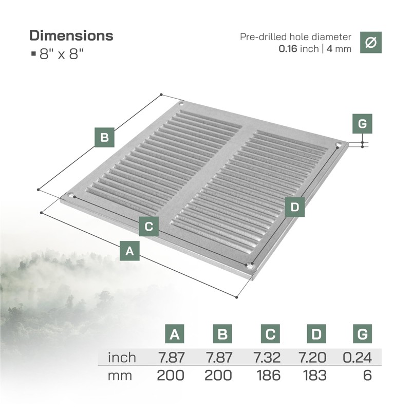 Vent Systems 200 x 200 mm / 8" x 8"