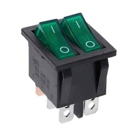 CABLEPELADO SPST 6 Pin Rocker Switch 6 Terminals 16A 250VAC 20A 125VAC Green Light