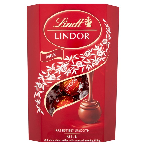 Lindt Lindor Milk Chocolate Truffles Box | Approx 16 truffles, 200g | Chocolate Truffles with a Smooth Melting Filling | Gift Present for Him and Her | Christmas, Birthday, Congratulations, Thank you