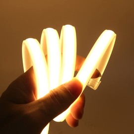 KISUFU 220 V COB LED Strip with Switching Plug 0.5 m, 288 LEDs/m Flexible High Density CRI≥85 FCOB LED Strip, LED Strip IP65 Waterproof Super Bright LED Light Strip for Bedroom, Cupboard Lighting