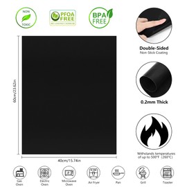 Oven Liners for Bottom of Oven, 3 Pieces 15.74 * 23.62 inch Oven Liner, Reusable Teflon Oven Mats, for Electric Ovens Gas Ovens Toaster Ovens Stovetop Grills, BPA and PFOA Free, Easy to Clean