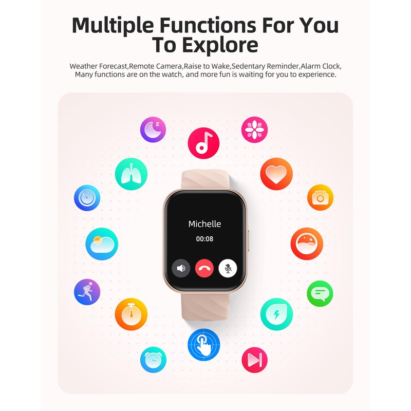 Parsonver Smart Watch for Women, 5ATM Waterproof for Swimming, Fitness