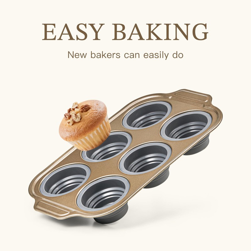 LCKitchen 2-Pack Silicone Foldable Baking Pans With Metal Reinforced Frame