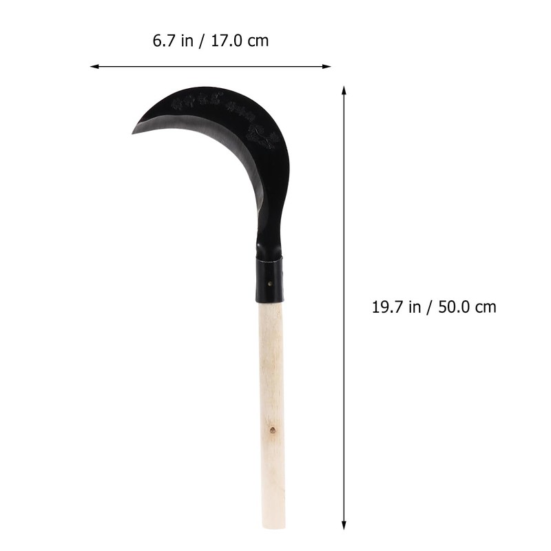 Yardwe Long-Handled Grass Sickle Hand Tool with Comfortable Grip for