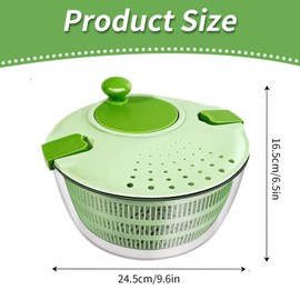 Salad Spinner, Salad Washer and Spinner, 4L Vegetable Dryer PP Salad Spinner, Multifunction Salad Drainer Bowl, Manual Lettuce Spinner & Fruits Vegetable Washer Dryer