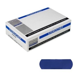 Sterochef Blue Metal Detectable Plasters, 7.5 x 2.5 cm, Pack of 100