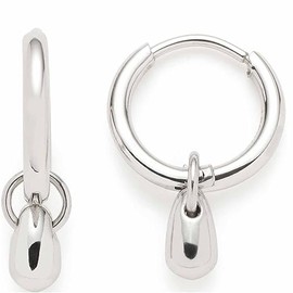 Leonardo Ciao Amalia 023302 Women's Earrings Set Stainless Steel Silver-Coloured Small Hoop Earrings with Clasp and Hanging Droplet Jewellery Gift, Stainless Steel, No Gemstone