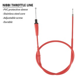 nibbi Throttle Cable,46" Go Kart Throttle Cable,Universal Motorcycle Throttle Cable for Dirt Pit Bike Mini Bike Motocross125 150 Moped - Red