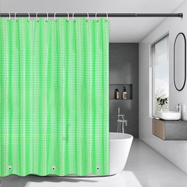 Myratts Premium EVA 3D 4G Shower Curtain Liner with Rustproof Grommets and 3 Weighted Magnets, Waterproof Shower Curtains for Bathroom (3D Cat Eye - Green, 72"*72")