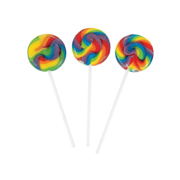 Mini Swirl Pop Rainbow Suckers (38 Individually Wrapped Lollipops) Party Candy