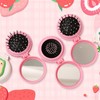 Strawberry Travel Hair Brush | Folding Round Massage Brush with