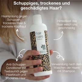 Tea Tree Oil Hair Conditioner 500 ml | Tea Tree Oil Conditioner for Dandruff, Itchy and Dry Scalp for Women and Men | Also for Pimples on the Scalp | Anti-Dandruff | 100% Vegan