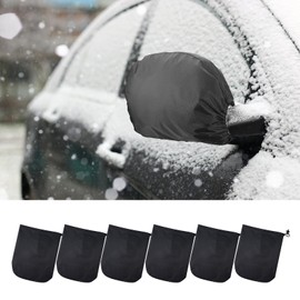 Ziciner 6 PCS Waterproof Side View Mirror Covers with Drawstrings, Snow Ice Mirror Protective Equipment for Auto in Winter