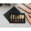 6 Piece Cheese Knife Set with Wooden Handle (Gold)