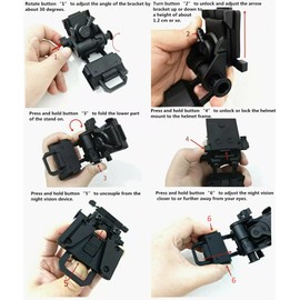 ProWildGear Hunting L4G24 NVG Mount Aluminum Frame Helmet Accessories Mount Arm for PVS15/18 GPNVG18 Night Vision Goggles (Black)