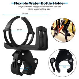 Dacitiery Bike Water Bottle Holder Lightweight Bike Water Bottle Cage 360 Degrees Rotation Strong Bicycle Drink Cup Holders Adjustable Cycling Bottle Rack for MTB Road Mountain and Kids Bikes