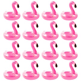 12 Pcs Flamingo Inflatable Drink Holder,Glitter Inflatable Cup Holder Set Flamingo Floating Drinks Holder,Swimming Beach Float Coasters Water Toys for Adults Kids Swimming Pool Beach Bathing