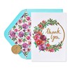 Papyrus Blank Thank You Card (Painterly Wreath)