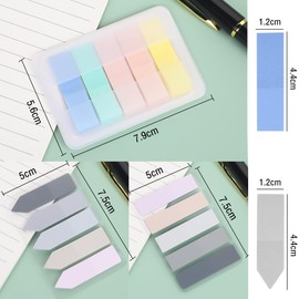 RuiChy 600 Pcs Sticky Tabs, Translucent PET Sticky Notes Index Flags Colored Repositionable Book Tabs Writable Annotation LabelsStickers Page Markers for Office School Reading Highlights Classifying