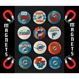 Unbranded Miami Dolphins - 1 1/2" Inch Magnet Set (Set of 12)