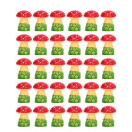 30pcs Dollhouse Mushroom Figurine Cute DIY Resin Micro Landscape Garden Miniature Mushroom Ornament