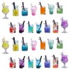 SUNNYCLUE 1 Schachtel 7 Stile Milchtee-Frucht-Anhänger Mini-Flasche Boba-Eiscreme-Anhänger Getränkeimitat-Harzglas-Schmuckzubehör Zubehör