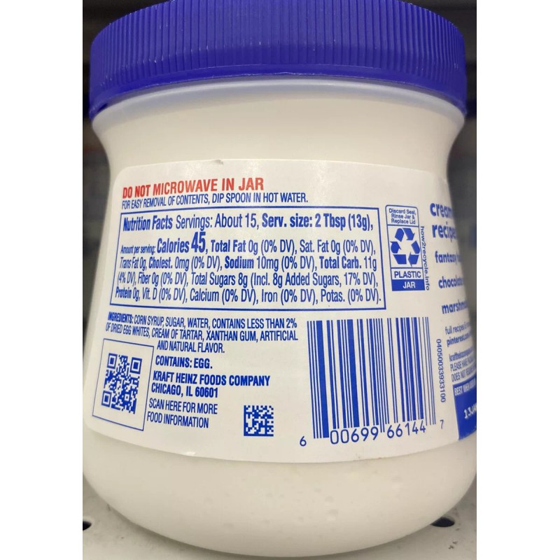 Jet-Puffed Kraft Jet-Puffed Marshmallow Creme Sweet Marshmallows Taste 7 oz