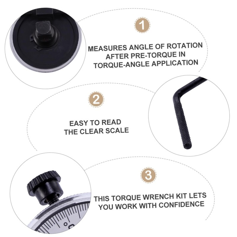 Operitacx Adjustable Torque Wrench Gauge for Accurate Angle Measurement Durable
