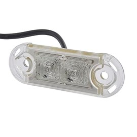 HELLA 2XS 959 855-451 Marker Light - LED - 12/24V - Lens Colour: Crystal clear - LED colour: Red - Cable: 500mm - Lateral Mounting