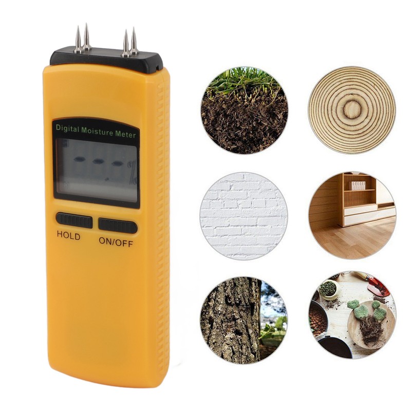 Wood Moisture Meter Portable Digital Damp Detector LCD Display Moisture