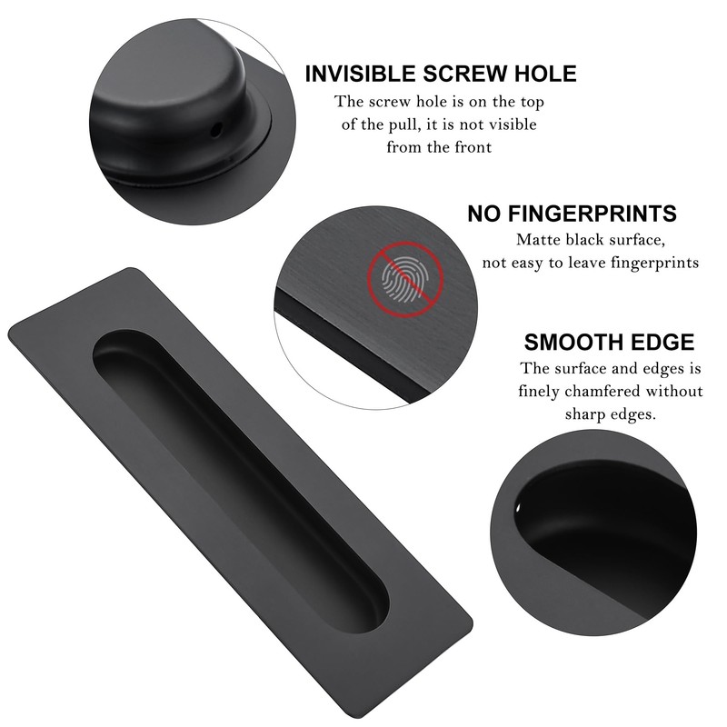 Cozy Tower 7 Inch Recessed Finger Pulls for Pocket Door