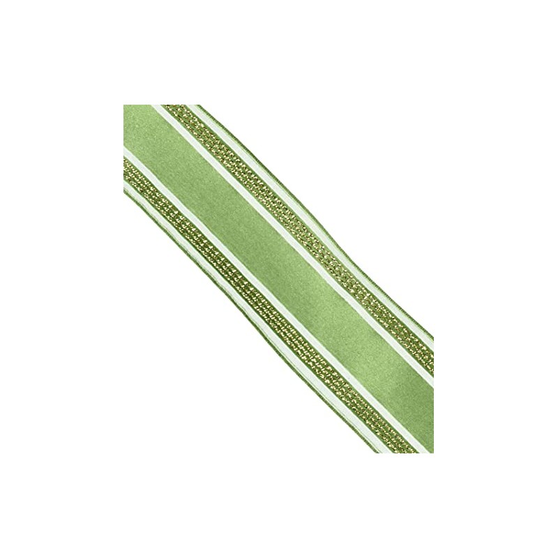 Double Elegant Ribbon Moss Green 40mm Width x 10m Roll