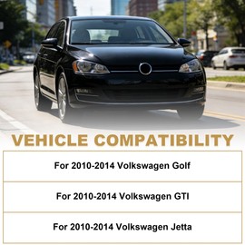 PartsFlow Black Sport Grille W/Chrome Trim For 2010 2011 2012 2013 2014 VW Mk6 Golf GTI Jetta Sportwagen