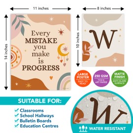 Decorably 15 Boho Classroom Decor, Welcome Posters for Classroom Posters High School, Welcome Poster for Classroom, Classroom Welcome Sign for Classroom Decor Boho Rainbow Classroom Decor for Teachers