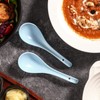 Artena 6.75 inch Solid Asian Soup Spoon Set of 6,Ultra-fine