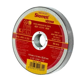 Starrett Angle Grinder Cutting & Slitting Discs - Pack of 12 - For Stainless Steel, Metals & Plastics - 115 x 1mm with 22.23mm Bore - 4.5" Cut-Off Wheel