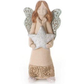 EnigmaSupplies You are a Star Sentiment Ceramic Angel Ornament Guardian Angel of Friendship Lucky Charm Collectible Angel Figurine