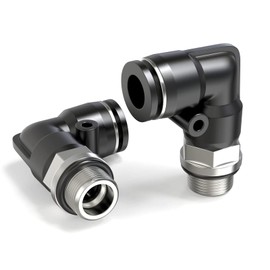 TAILONZ PNEUMATIC Male Elbow 8mm Tube OD x 1/8 Inch BSP Push to Connect Fittings PL8-01 (Pack of 2)