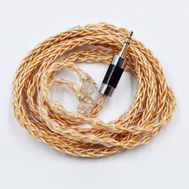 FAAEAL - Cable de repuesto para auriculares, cable de cobre dorado y plateado, cable dedicado de 0,75 mm, cable de repuesto de 2 pines, cable de actualización de 2 pines para auriculares KZ ZSN ZS10