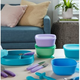 NUK Kiddy Cutlery Spoons, 3 Pack, 18+ Months Purple & Green (Purple & Green)