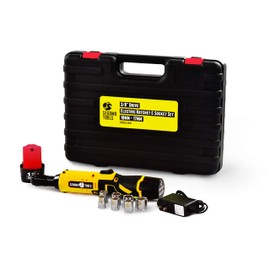 Segomo Tools 3/8 Inch Drive Cordless Ratchet - 33 Ft-lbs 230 RPM 12V Electric Ratchet Wrench Set - Power Ratchet with 2 Batteries - Electric Ratchet - Cordless Ratchet Wrench 3/8-3800ELCRAT